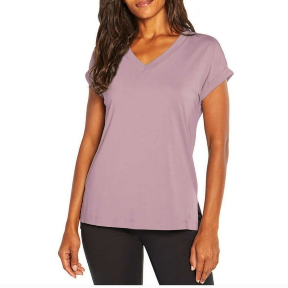 Banana Republic Women's Plus Size XXL Soft Jersey V-Neck Top Shirt Pink Lavendar